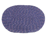 Kuber Industries Cotton Oval Door Mat for Porch/Kitchen/Bathroom/Laundry Room,(Blue) 54KM3956